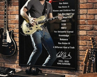 Eddie Van Halen EVH Wolfgang Fan Art 23x33 Color Poster Gloss