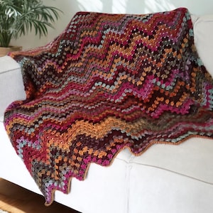 Canyon Mirage Chevron Blanket – Granny Chevron Crochet Pattern PDF, Worsted Weight, Beginner Friendly