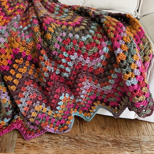 Easy Crochet Pattern | Modern Blanket | Granny Chevron Throw PDF | Beginner Friendly Worsted