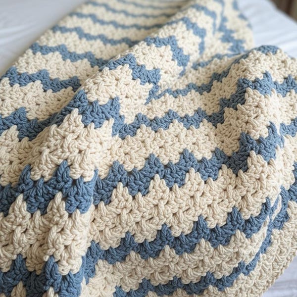 Chunky Crochet Blanket Pattern | Easy Afghan | Beginner Throw (PDF Download)
