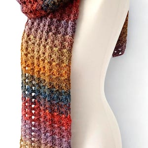 Easy Crochet Pattern: Buttercup Scarf - Lacy Shell Stitch PDF - Beginner - Worsted Yarn - Instant Download