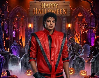 Red Thriller Leather Jacket Cosplay Costume Top Coat for Halloween Inspired by Michael Jackson