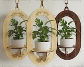 Laser cut Hanging Plant Stand SVG file Glowforge Wooden Hanging Planter Decor files dxf eps cdr ai pdf cnc vector pattern template