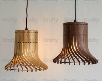 Laser cut Hanging Lamp Pendant Light SVG file Glowforge Wooden Chandelier Decor files dxf eps cdr ai pdf cnc vector pattern template