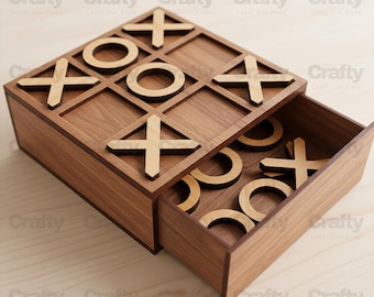 Laser cut Wooden Boadr Game with Box SVG file Glowforge kids toy files dxf eps cdr ai pdf cnc vector pattern template
