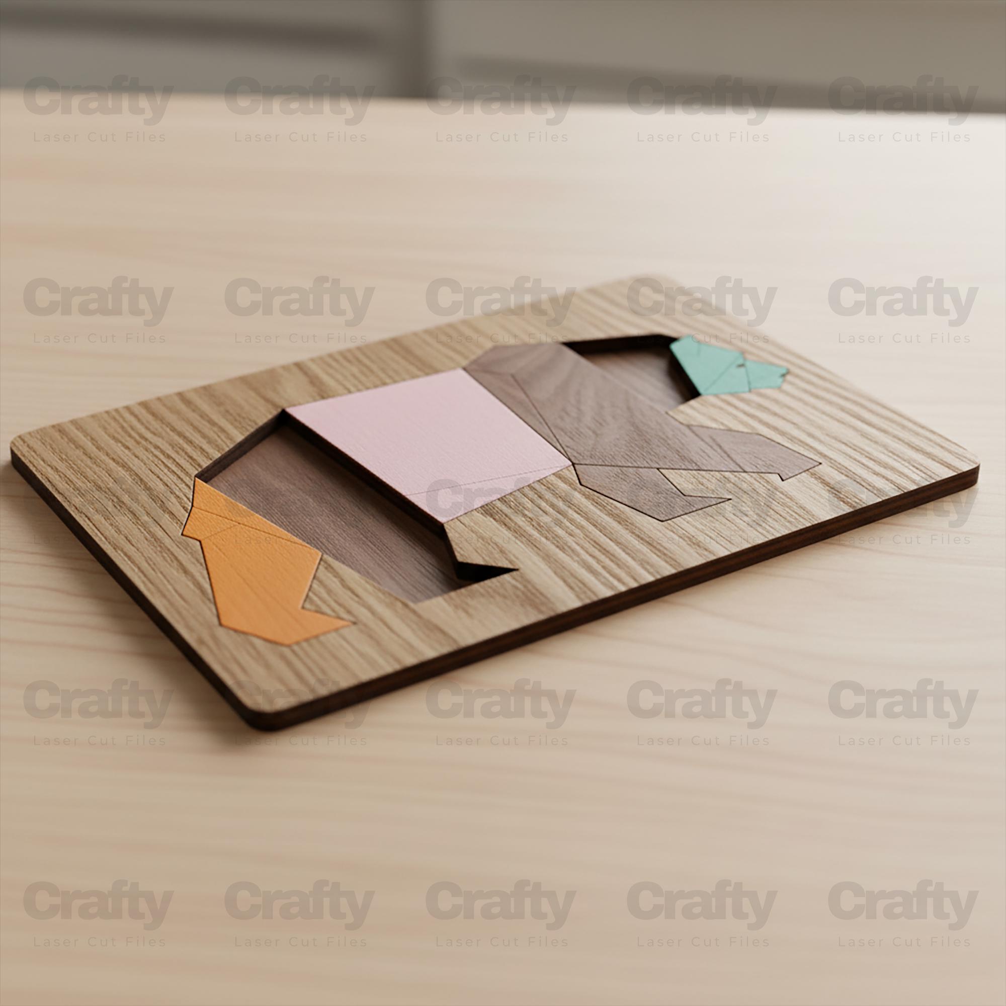 Laser Cut Montessori Bear Puzzle SVG File Glowforge Kids Toy Files Dxf ...