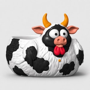 Cow Bowl STL & 3MF | Cute Farm Animal Storage Bowl | Candy Dish | Desk Organizer | Kitchen Decor | 3D Print Files