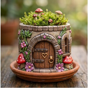 fairy house stl,
fairy planter stl,
fantasy planter,
cottage planter,
enchanted house,
fairy garden décor,
cute planter stl,
desk organizer stl,