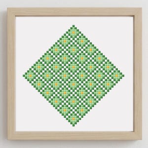 Patrón de punto de cruz japonés moderno - KANOKO, descarga digital en PDF / Despertar silencioso