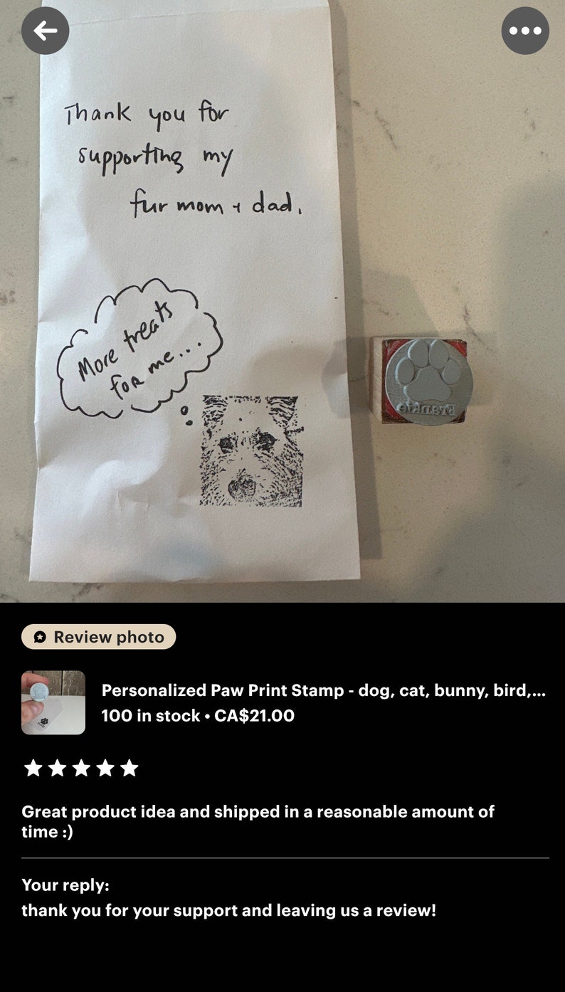 Personalized Paw Print Stamp dog, cat Bild 8