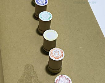 Chakra Rubber Stamp Set - 7 chakra symbols **new packaging**