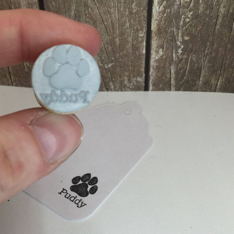 Personalized Paw Print Stamp - dog, cat, bunny, bird, chicken 