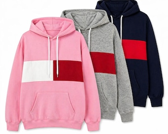 Herren Pullover Hoodie Kapuzenpullover Fleece Top Uni Hoody Jumper UK S-2XL