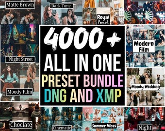 4000+ LIGHTROOM DNG & XMP Presets Bundle - Mobile Presets Photo Filters, Natural Portrait Presets, Dark, Black Moody Presets for Lightroom