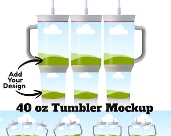 40oz Tumbler Mockup Canva – Editable Drag & Drop Template (Digital Download)