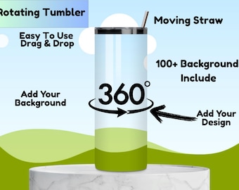 Animated Tumbler Mockup: Rotating 20oz Canva Frame (Digital Download)