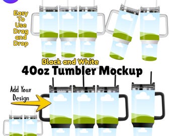 Editable 40oz Tumbler Mockup, Canva Drag and Drop Template (Digital Download)