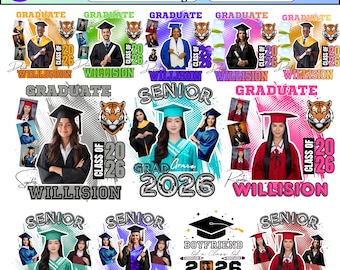 Class of 2026 Graduation T Shirt Mega Bundle, Canva Editable Grad Shirts Template, 2026 Graduation High School Designs, Senior 2026 T Shirt