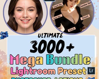 3000+ Mega Bundle Lightroom Presets and Photoshop Actions | Natural Portrait Presets, Dark, Black Moody Presets Lightroom | Instant Download