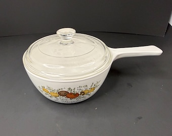 Vintage Corning Ware Le Marjolaine P 82 B Saucepan With Pyrex Lid Made in USA