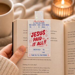 Jesus Paid It All Magnetic Bookmark | Christian Gift for Women | Christian Girl Aesthetic | Cute Bible Study Accessory