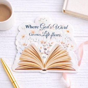 Floral Bible Sticker, Christian Scripture Decal