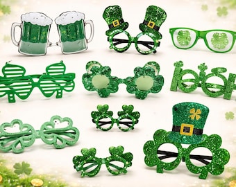 St. Patrick's Day-feestbril, klaver fotohokje rekwisieten