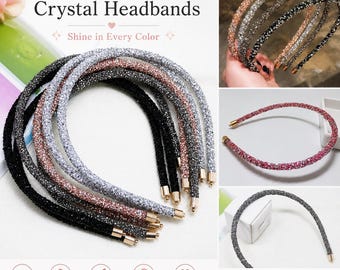 Sparkly Crystal Rhinestone Headband Hairband | Glitter Hair Accessory | Elegant Women's Headband | Wedding, Party & Everyday Hair Band
