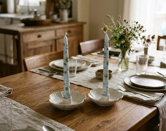 Ceramic Candle Holder Tray | Taper Candle & Incense Holder Plate