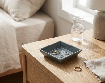 Ceramic Jewelry Dish | 4" Ring & Trinket Holder Tray