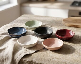 Ceramic Dip Bowls Set of 6 | 4" Small Sauce & Condiment Bowls