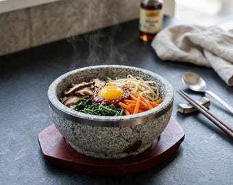 Natural Granite Stone Bowl | 32 oz
