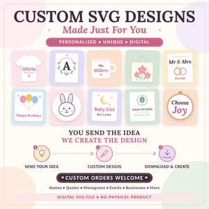 Anpassad SVG-design | Personlig svg-fil | Anpassad logotyp svg | Namnmonogram SVG | Företags-SVG | Cricut-silhuettfil | Digital nedladdning