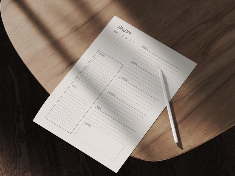Weekly Planner Printable | Minimalist Weekly Planner PDF | Undated ...
