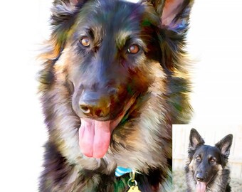 Custom Pet Portrait ~ MADE TO ORDER Dog Portrait ~ Unique Contemporary Art