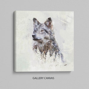 Wolf Contemporary Painting Wall Decor I Art Print, Ready to Hang Canvas, or Metal I Available in Large I Wildlife Art