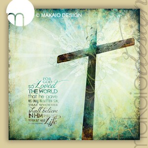 John 3:16 Cross Christian Art Gallery Wrapped Canvas