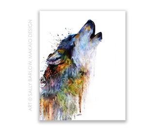 Art Print ~ Untamed Terrain Howling Wolf