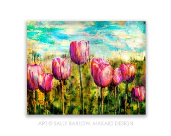 8x10 Art Print ~ Fields of Grace Pink Tulips