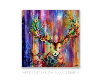 12x12 Square Art Print ~ Enchanted Deer