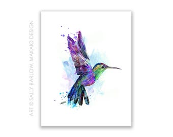 8x10 Art Print ~ Fluttering Jewel Hummingbird