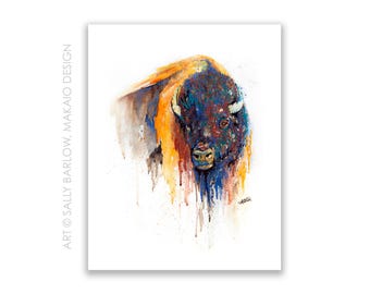 Art Print ~ Watercolor Buffalo
