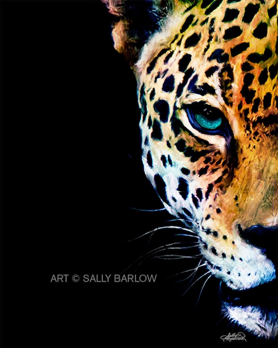 Colorful Jaguar Leopard Painting Mixed Media Art Print, Canvas, or Metal -  Etsy