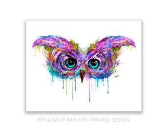 8x10 Art Print ~ Garden of the Wild Owl Eyes