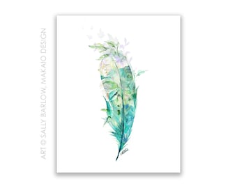 8x10 Art Print ~ Mixed Media Feather