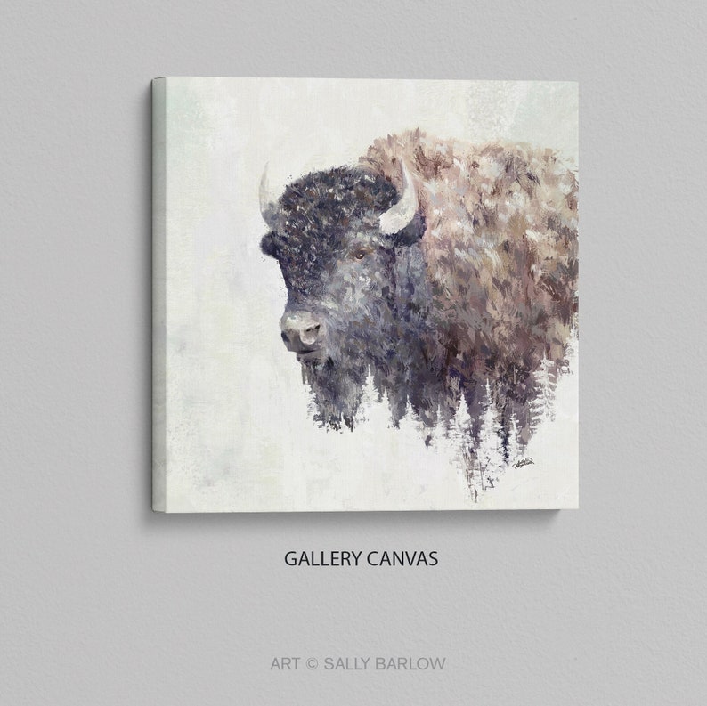contemporary american buffalo, bison painting