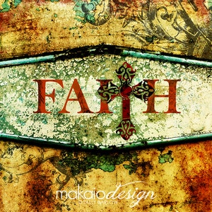 Vintage Faith Layered Texture Art image 1