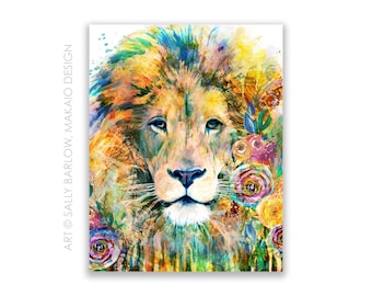 8x10 Art Print ~ Garden of the Wild Lion