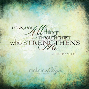 Philippians 4:13 Typography Art Christian Art Gallery Wrapped Canvas