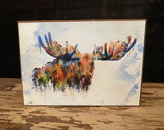 5x7 Untamed Terrain Moose Wood Block